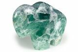 Polished Green Fluorite Bison - Mexico #344846-1